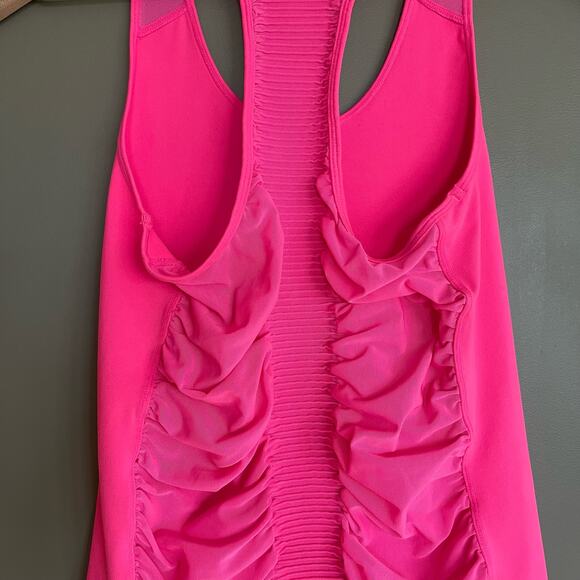 Athleta‎ BAKASANA TANK Prism Pink Size XS Sleeveless Top Sheer Mesh Back Workout - Picture 10 of 16